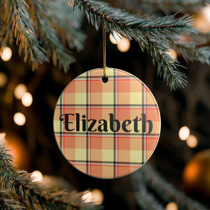 Personalized Ceramic Ornament, Custom Plaid Decoration, Holiday Gift, Home Decor, Christmas Ornament, Family Keepsake - Celtic Scents