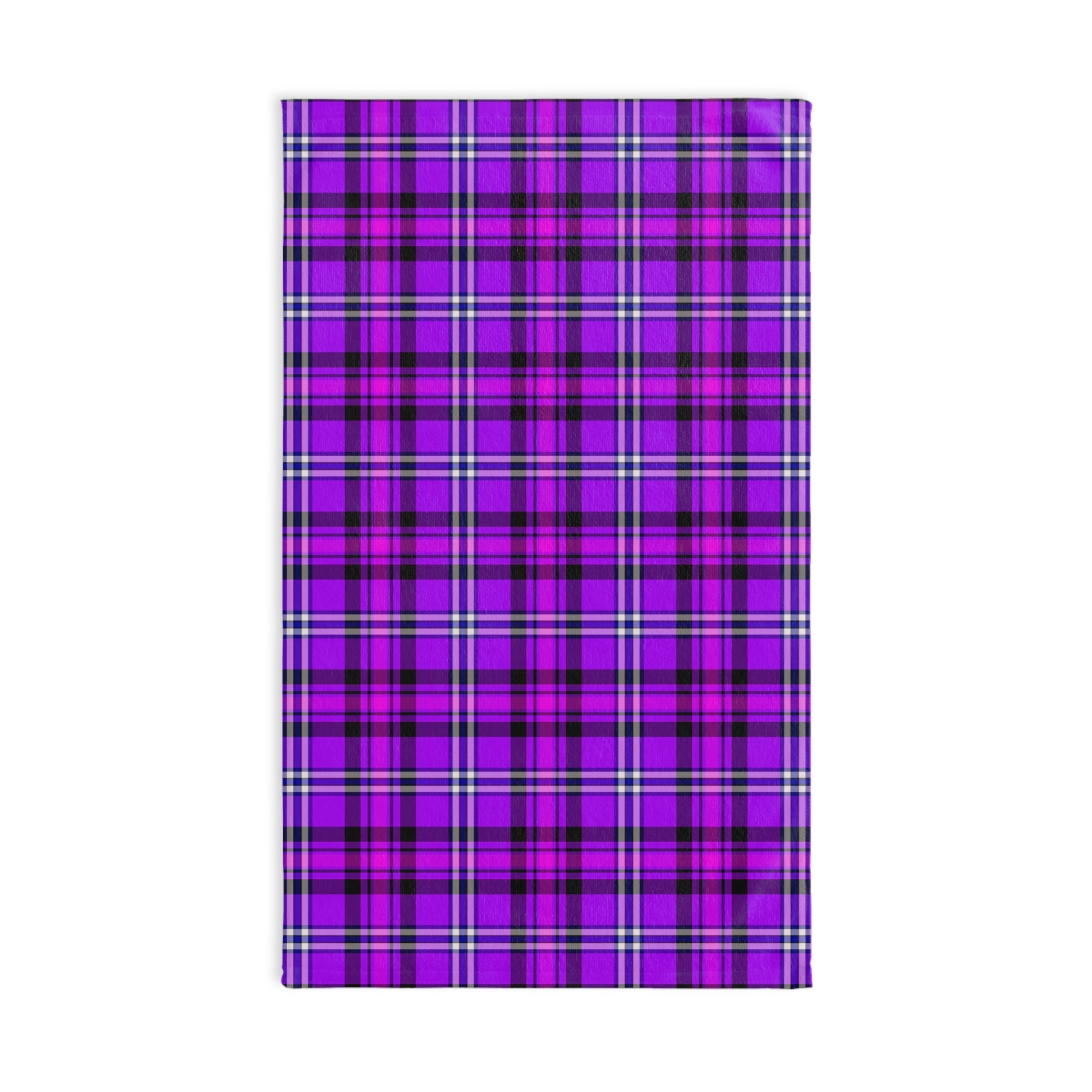 Purple Plaid Hand Towel, Vibrant Towel for Kitchen, Bathroom Decor, Perfect Gift - Celtic Scents