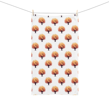 Autumn Tree Hand Towel, Cozy Home Decor, Fall Kitchen Accessory, Farmhouse Style Towel, Thanksgiving Gift Idea