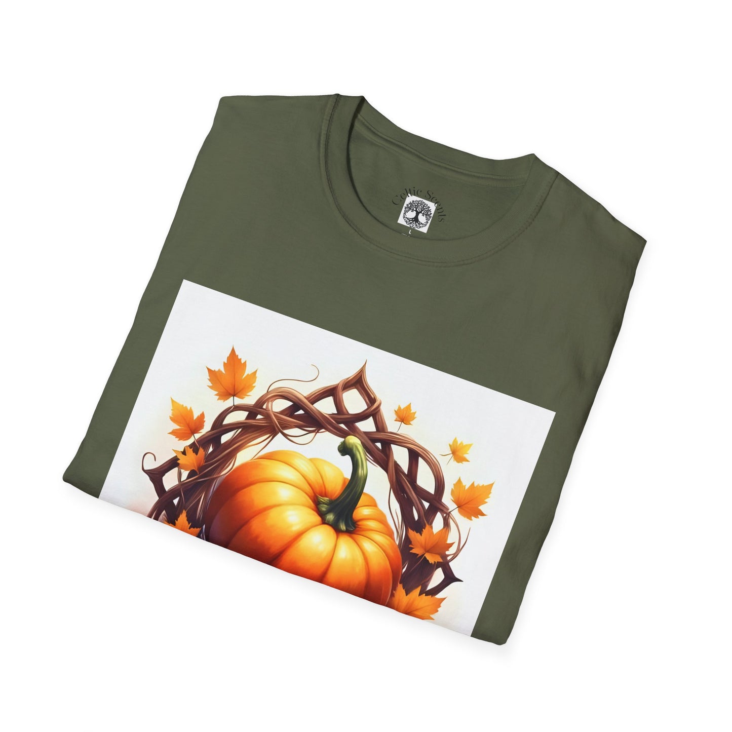 Autumn Pumpkin T-Shirt, Fall Tee, Halloween Shirt, Harvest Apparel, Thanksgiving Gift, Cozy Unisex Top - Celtic Scents