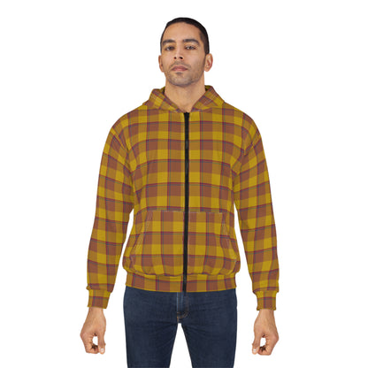 Cozy Plaid Zip Hoodie, Warm Layer for Fall, Unisex Gift for Comfort Seekers, Casual Wear, Autumn Style, Everyday Essentials - Celtic Scents