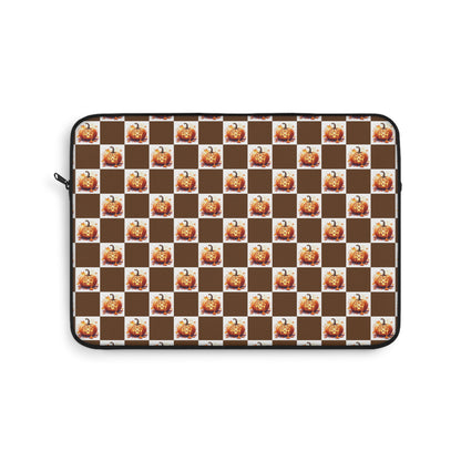 Cozy Fall Laptop Sleeve, Pumpkin Pattern Design, Autumn Tech Case, Gift for Students, Computer Bag, Seasonal Decor - Celtic Scents