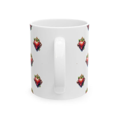 Strawberry Delight Ceramic Mug, Cute Coffee Cup, Gift for Food Lovers, Perfect for Birthdays, Kitchen Decor, 11oz and 15oz - Celtic Scents