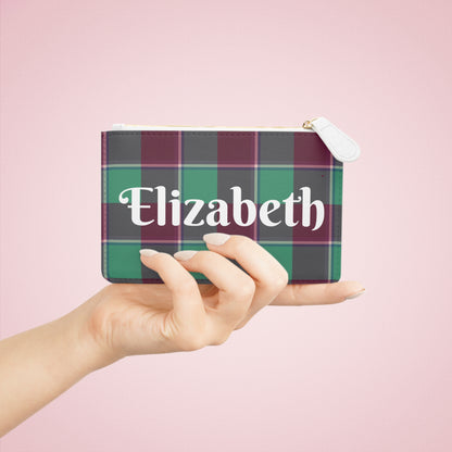 Personalized Plaid Mini Clutch Bag, Custom Zip Pouch, Stylish Accessory for Every Occasion, Gift for Her, Trendy Makeup Organizer - Celtic Scents