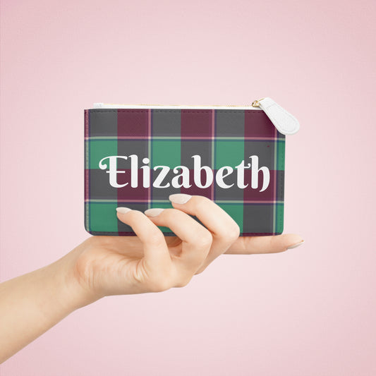 Personalized Plaid Mini Clutch Bag, Custom Zip Pouch, Stylish Accessory for Every Occasion, Gift for Her, Trendy Makeup Organizer - Celtic Scents