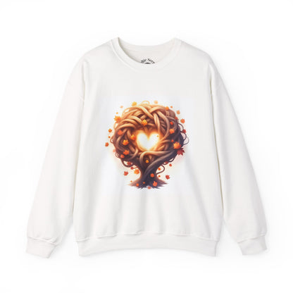 Heart Tree Crewneck Sweatshirt, Cozy Love Sweatshirt, Unisex Gift for Loved Ones, Fall Fashion, Nature-Inspired Apparel - Celtic Scents