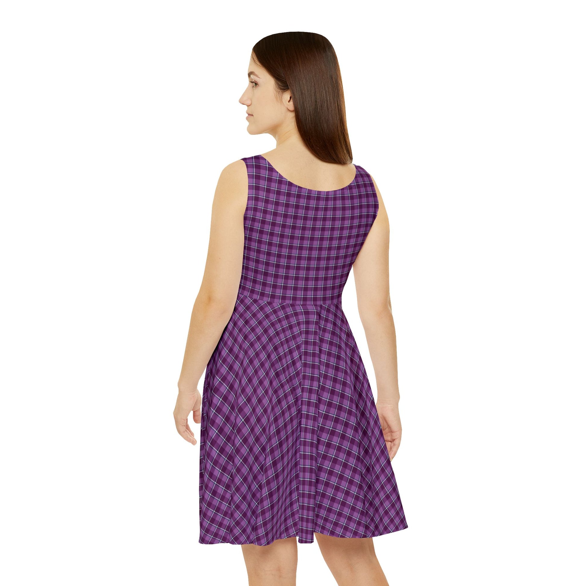 Purple Plaid Women's Skater Dress | Cute Summer Dress, Casual Outfit, Spring Fashion, Boho Dress, Everyday Wear - Celtic Scents