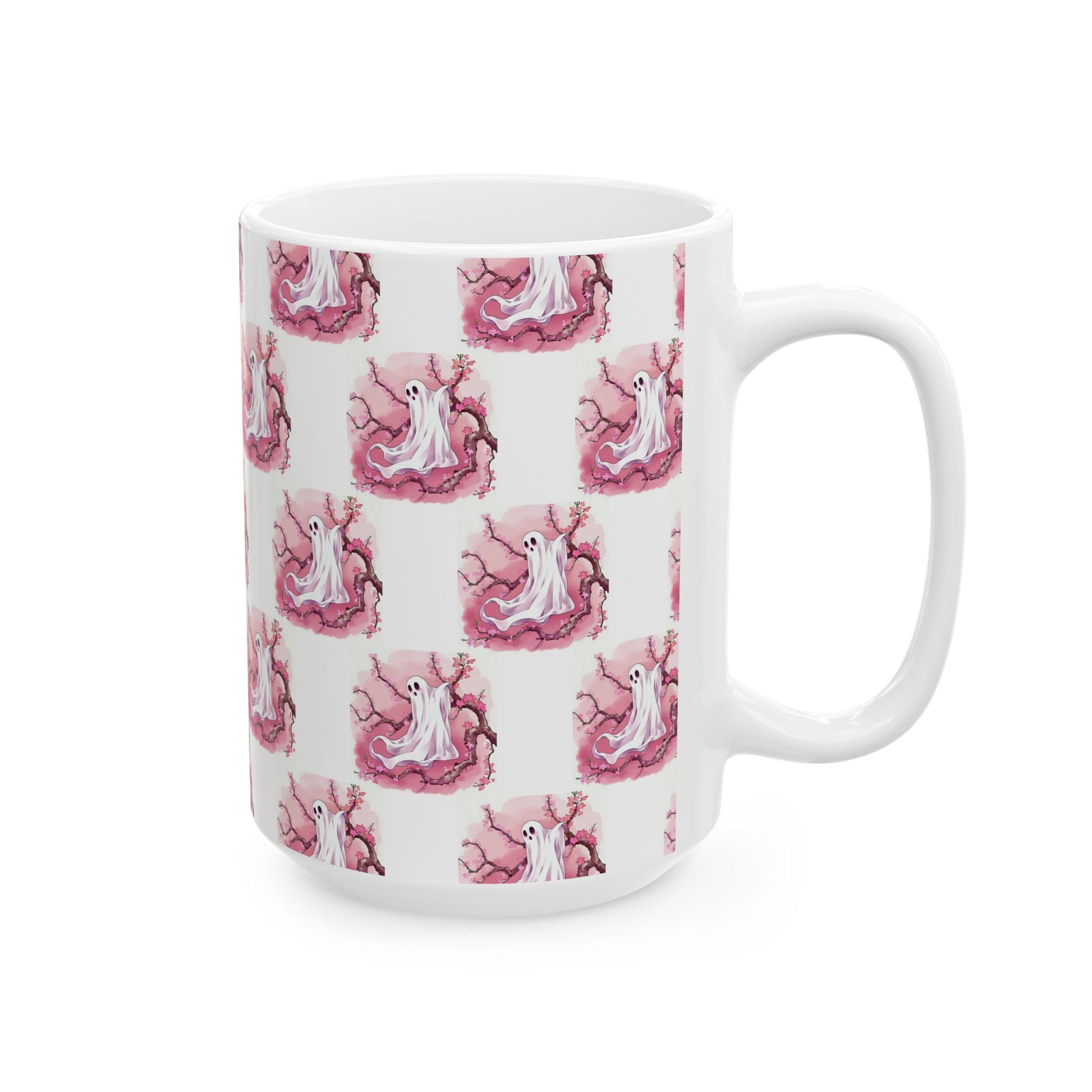 Whimsical Ghost Ceramic Mug - Perfect for Halloween, Coffee Lovers, Unique Gift, Cute Drinkware, Holiday Decor - Celtic Scents