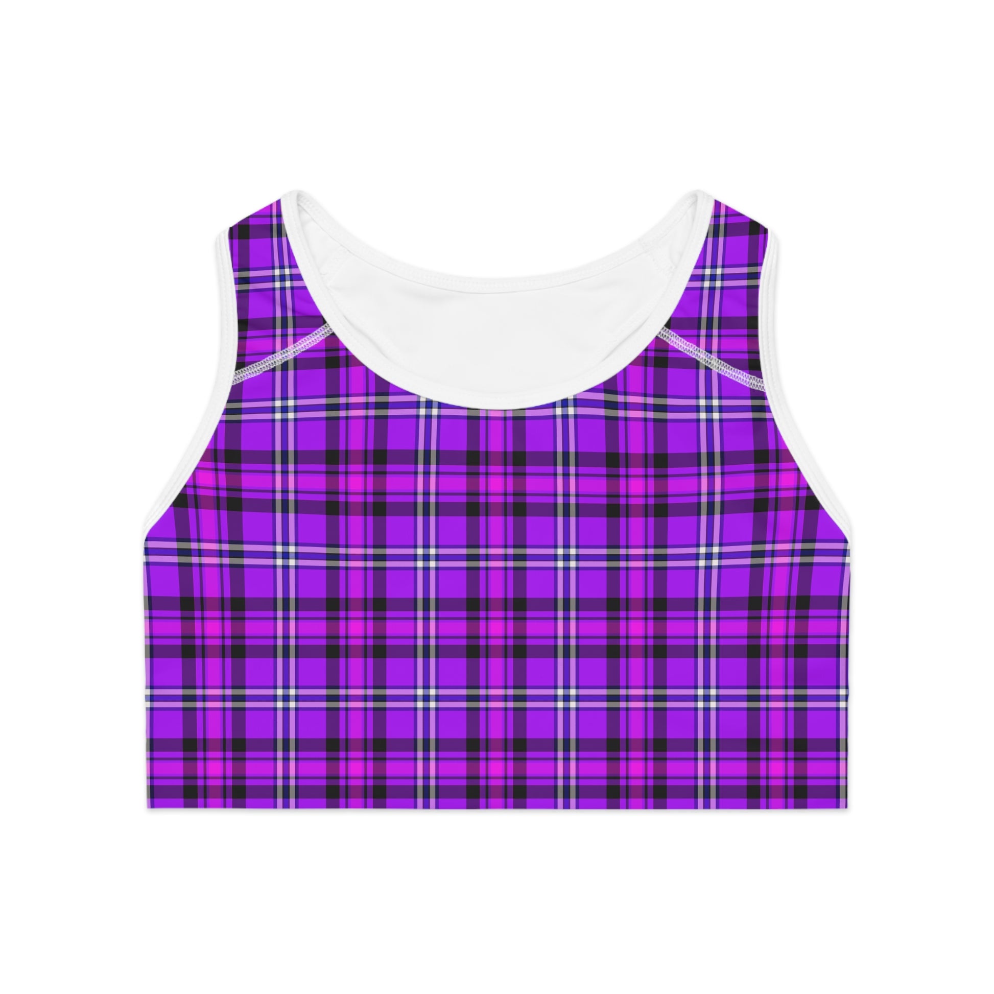 Vibrant Plaid Sports Bra for Active Lifestyles, Comfortable Workout Gear, Perfect for Yoga, Gym, Running, Fitness Fashion - Celtic Scents