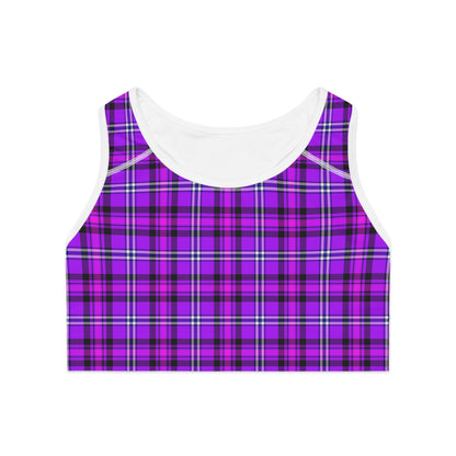 Vibrant Plaid Sports Bra for Active Lifestyles, Comfortable Workout Gear, Perfect for Yoga, Gym, Running, Fitness Fashion - Celtic Scents