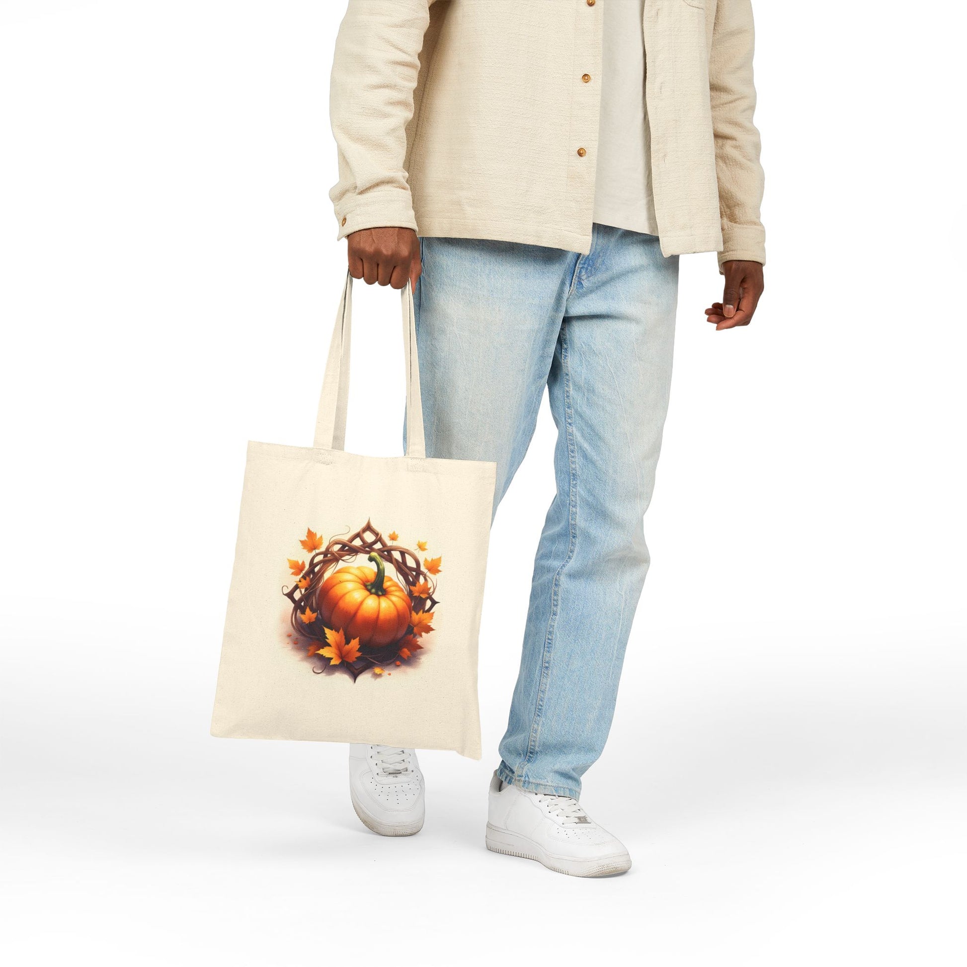 Autumn Pumpkin Tote Bag, Fall Harvest Bag, Eco-Friendly Shopping Bag, Halloween Gift, Seasonal Canvas Tote - Celtic Scents
