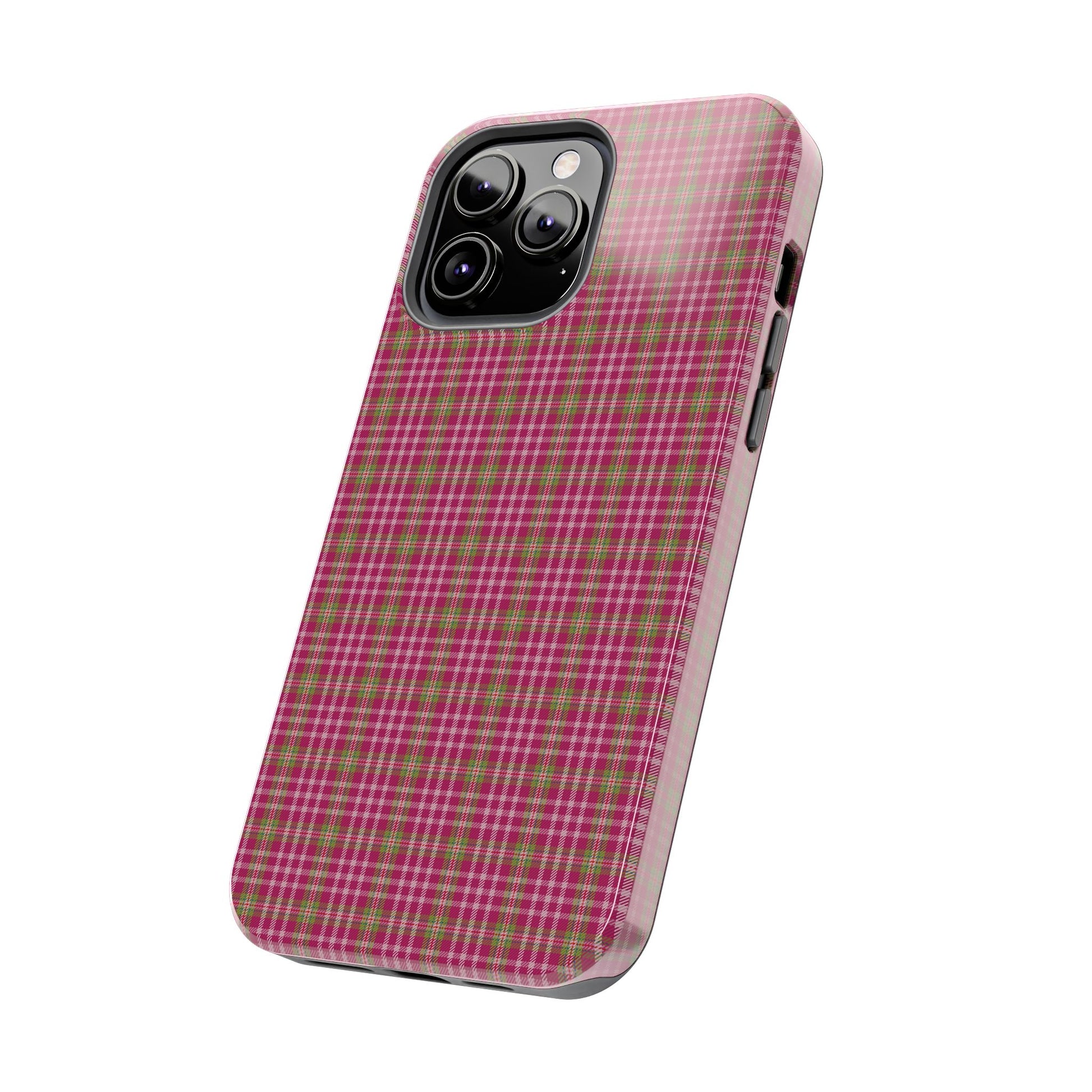 Stylish Tough Phone Cases - Protect Your Phone with Trendy Plaid Design, Gift for Her, Pink Plaid Design - Celtic Scents