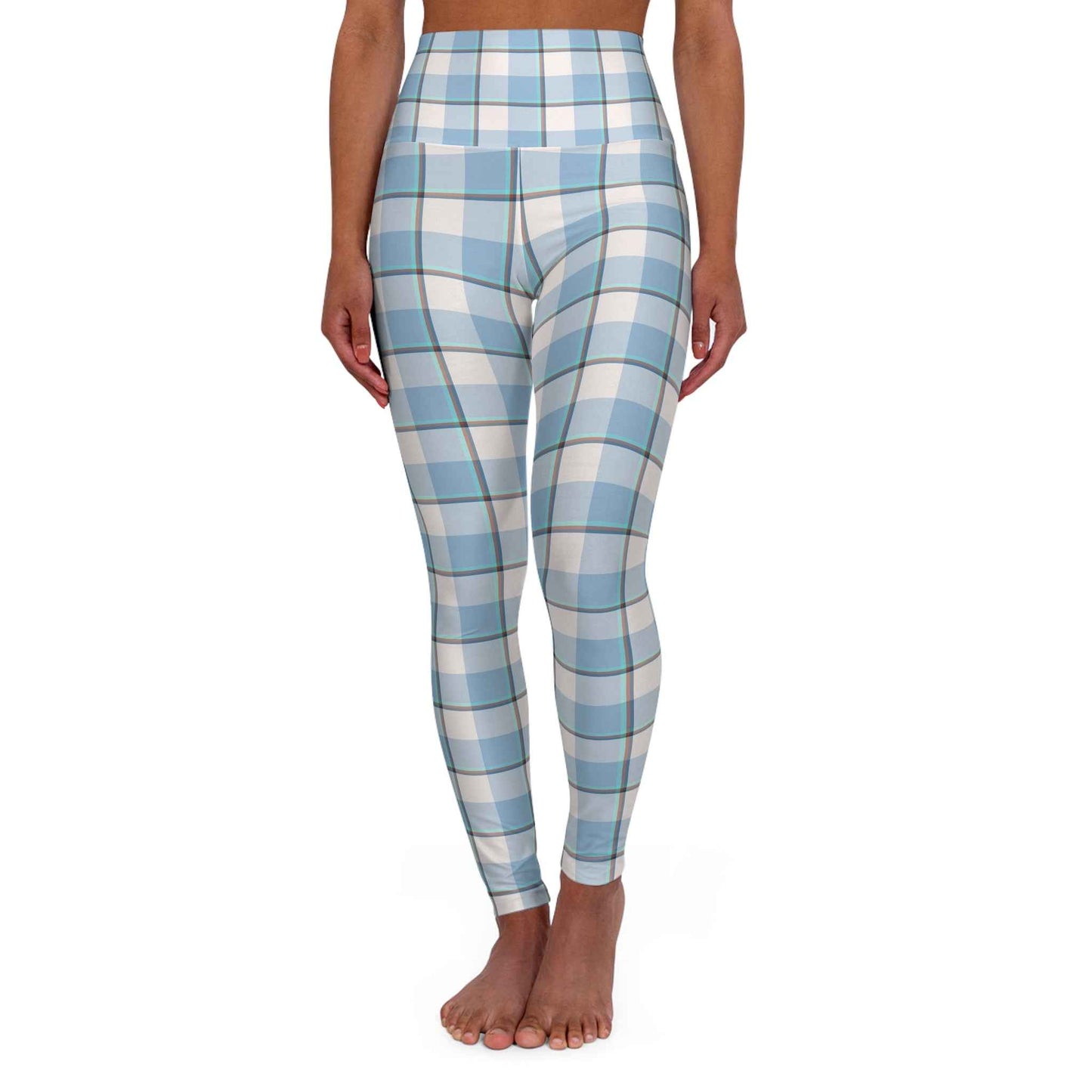 Winter Plaid High Waisted Yoga Leggings, Comfortable Activewear, Hiking Pants, Gym Leggings, Stylish Yoga Outfits, Fitness Apparel