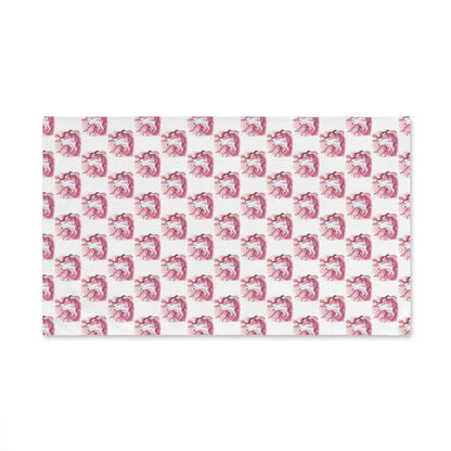 Whimsical Pink Ghost Hand Towel – Cute Bathroom Decor, Gift for Boo Lovers, Soft Cotton Towel, Kids Room Accessory, Home Spa Treat