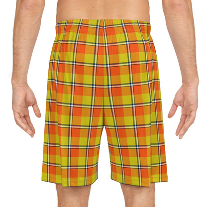 Vibrant Plaid Basketball Shorts, Fun Summer Style for Active Kids & Adults, Lightweight Athletic Wear, Gift for Sports Lovers - Celtic Scents