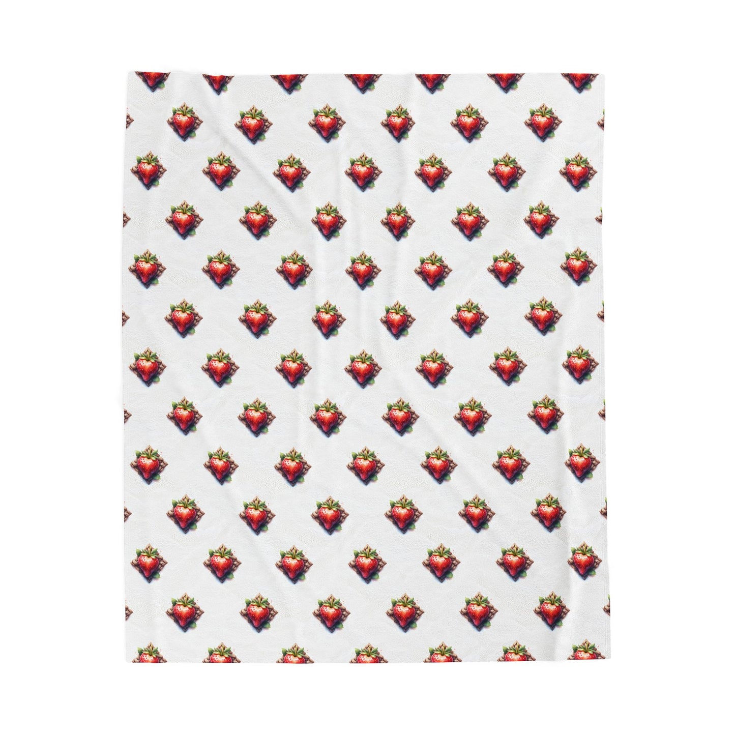Strawberry Design Velveteen Plush Blanket | Cozy Gift for Home, Soft Blanket for Winter, Holiday Decor, Bedroom Accessory, Comfortable Throw - Celtic Scents