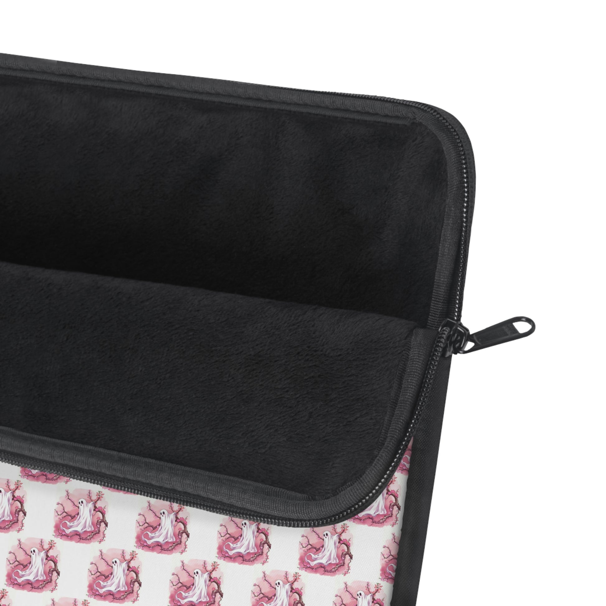 Charming Pink Ghost Laptop Sleeve, Cute Tech Accessory, Gift for Students, Colorful Electronics Cover, Fantasy-themed Sleeve - Celtic Scents