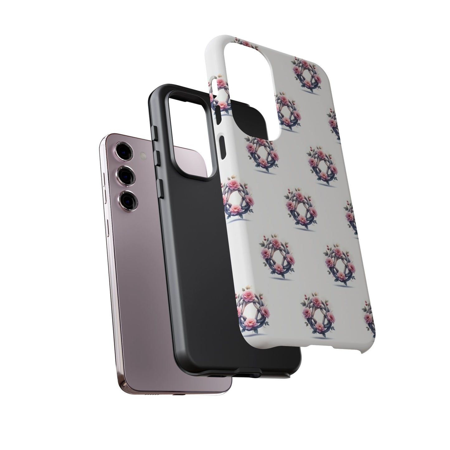 Floral Phone Case, Tough Cases for Women, Cute Celtic Knot Floral Design iPhone Cover, Gift for Her, Stylish Tech Accessories
