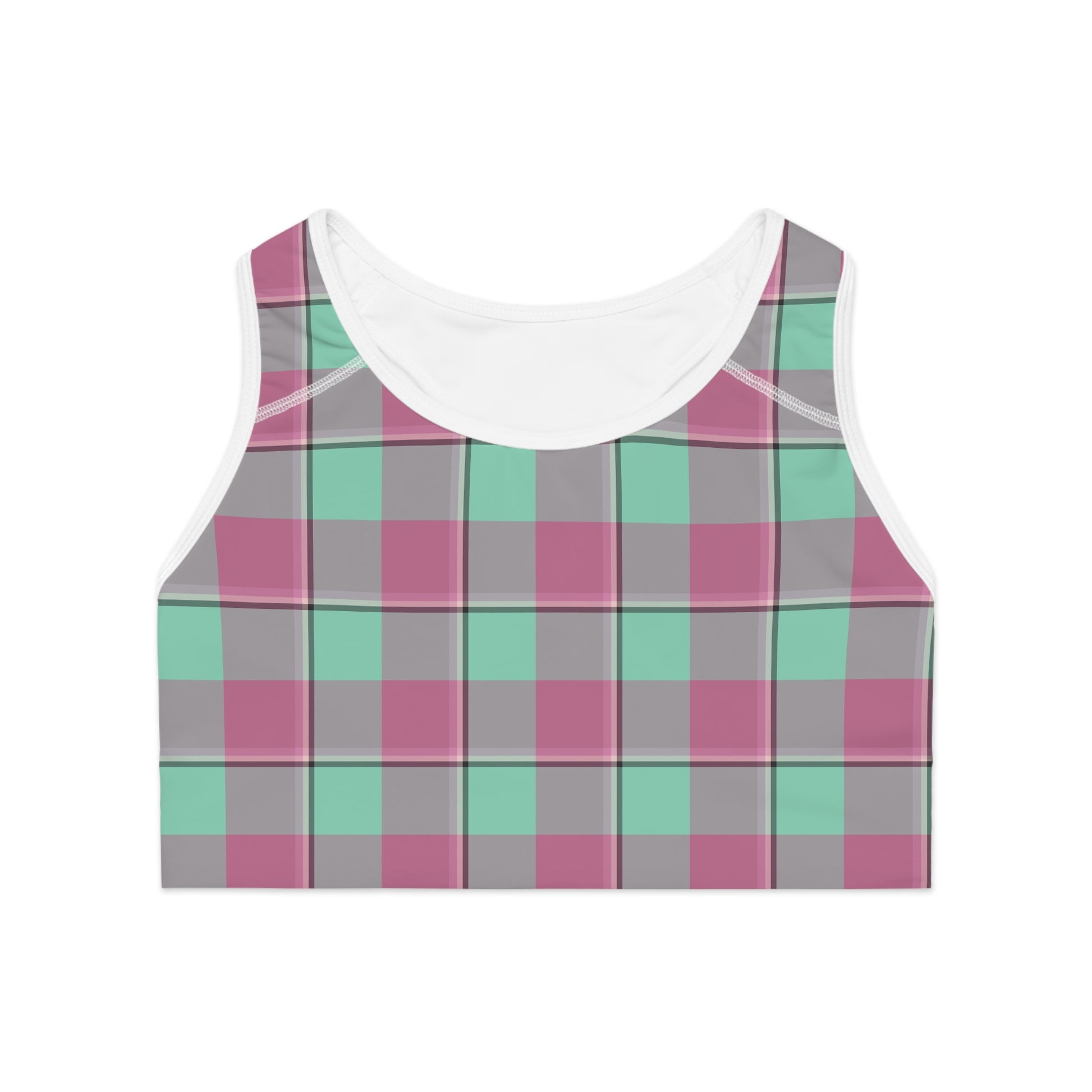 Stylish Plaid Sports Bra, Comfortable Workout Top, Fitness Apparel, Stylish Activewear, Gym Wear, Matching Athletic Set - Celtic Scents