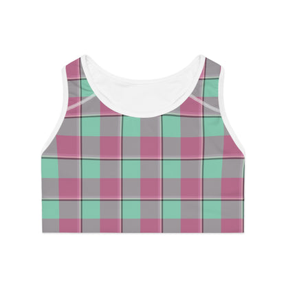 Stylish Plaid Sports Bra, Comfortable Workout Top, Fitness Apparel, Stylish Activewear, Gym Wear, Matching Athletic Set - Celtic Scents
