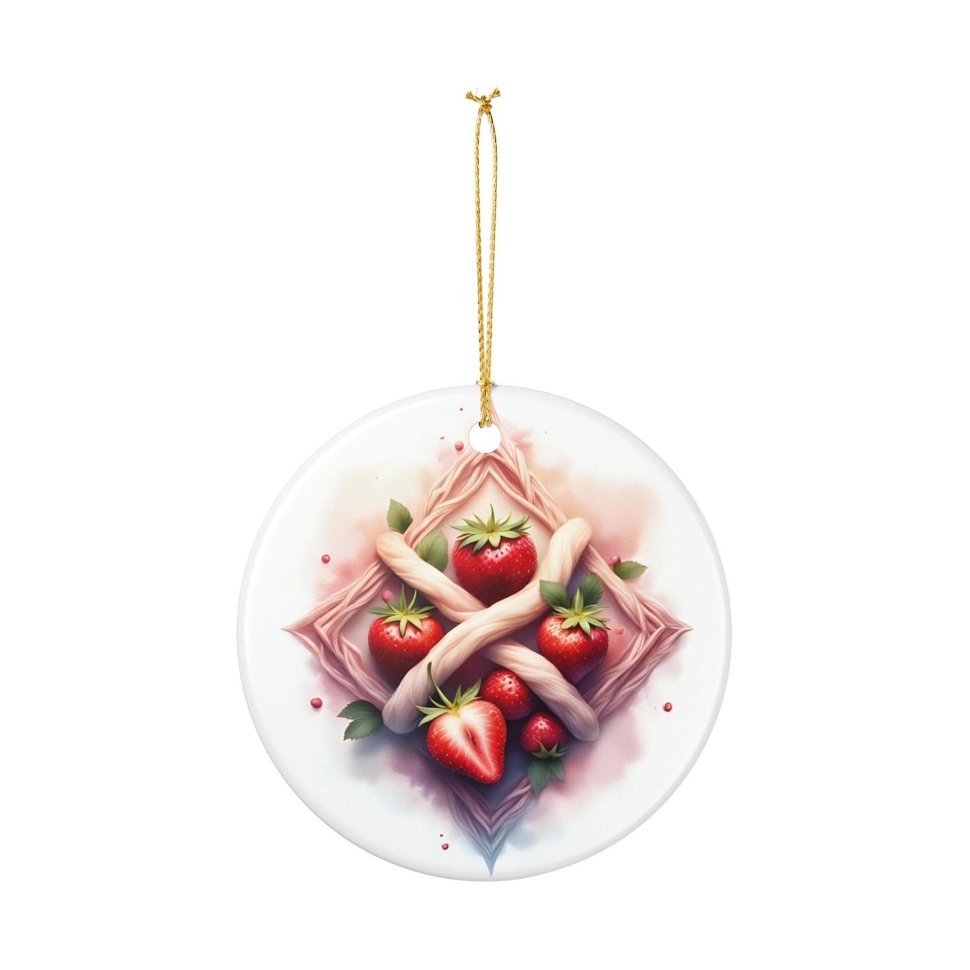 Strawberry-Themed Ceramic Ornament, Holiday Decoration, Home Decor, Gift for Garden Lovers, Festive Keepsake, Seasonal Decor - Celtic Scents