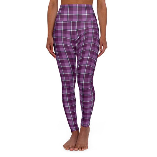 Plaid High Waisted Yoga Leggings, Comfortable Workout Pants, Activewear, Stylish Gym Leggings, Fitness Fashion, Gift for Yogis