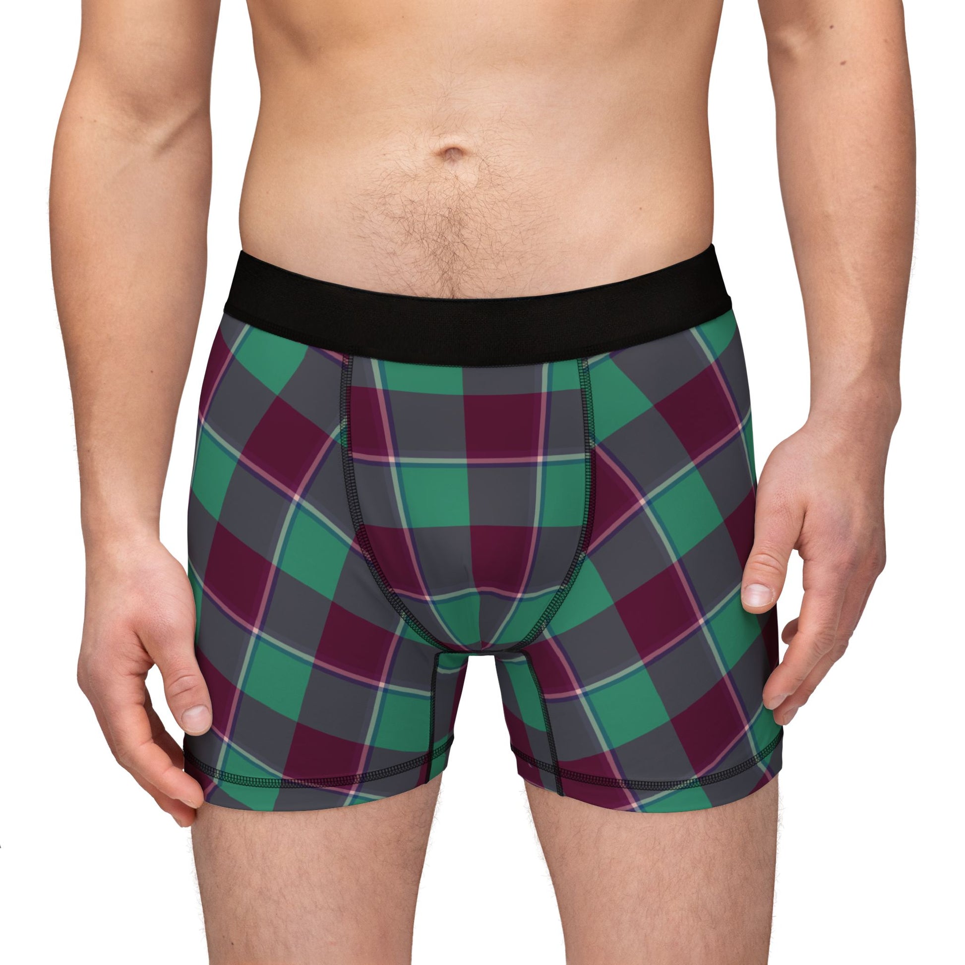 Stylish Men's Boxers - Comfortable and Fun Plaid Underwear for Every Day, Great for Gifts, Casual Wear, Lounge - Celtic Scents