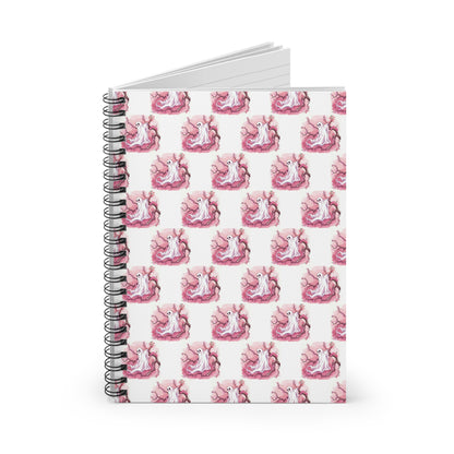 Whimsical Pink Ghost Spiral Notebook - Perfect for Journaling, School Projects, Halloween Gifts, Creative Writing, Cute Desk Decor - Celtic Scents