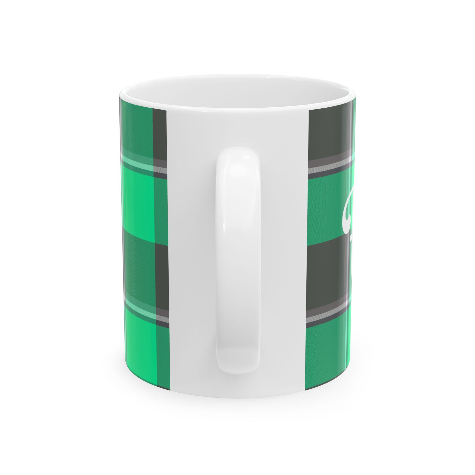Personalized Plaid Ceramic Mug, Cozy Gift, Coffee Lover's Cup, Kitchen Decor, Holiday Drinkware - Celtic Scents