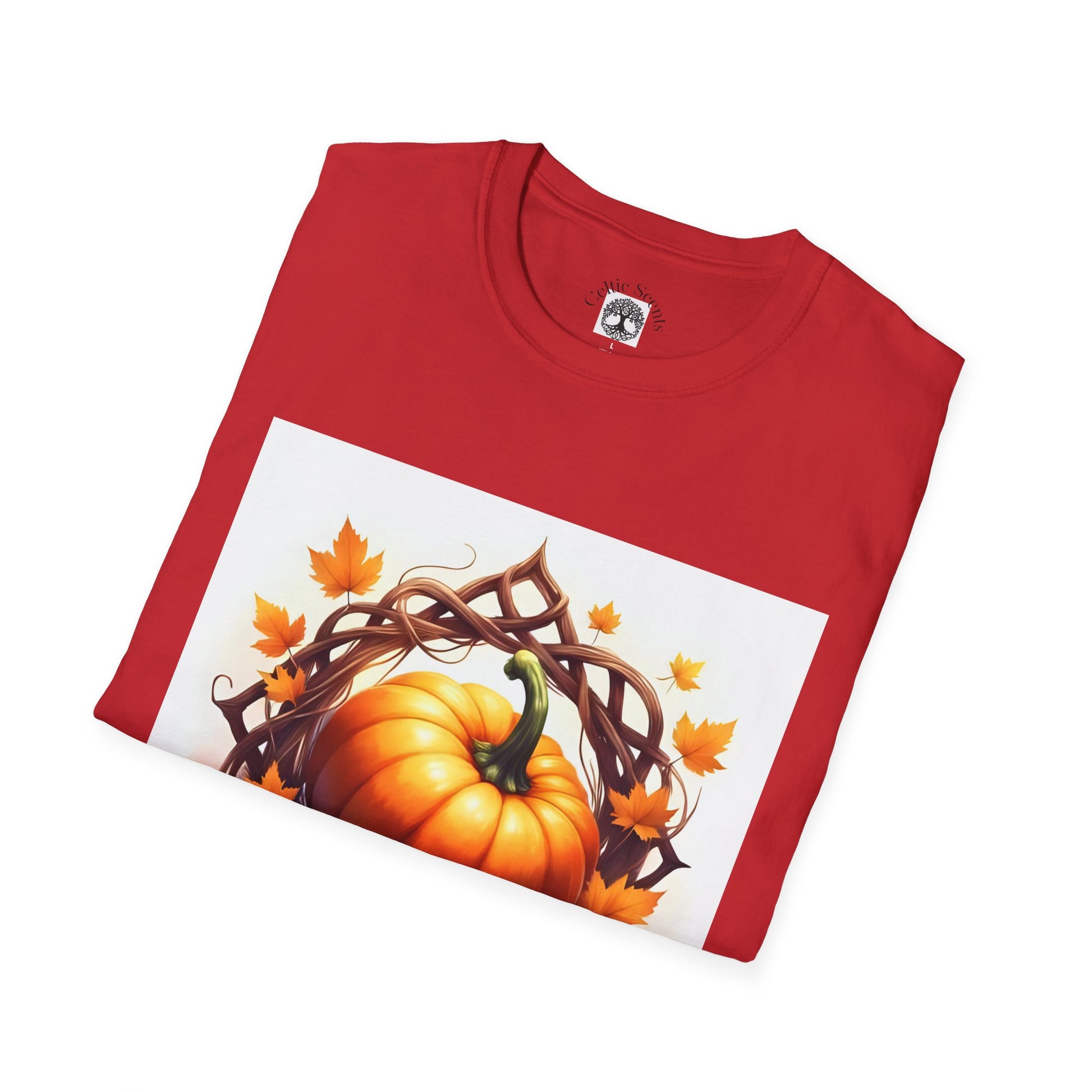 Autumn Pumpkin T-Shirt, Fall Tee, Halloween Shirt, Harvest Apparel, Thanksgiving Gift, Cozy Unisex Top - Celtic Scents