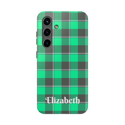 Personalized Plaid Tough Phone Case, Custom Phone Cover, Gifts for Her, Unique Cell Phone Case, Trendy Accessories, Holiday Gifts - Celtic Scents