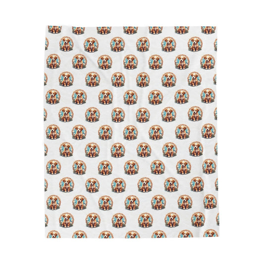 Cozy Puppy Lover's Velveteen Plush Blanket | Soft Throw for Home, Pet Blanket, Gift for Dog Owners, Snuggle Blanket, Dog-Themed Decor - Celtic Scents