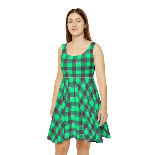 Plaid Women's Skater Dress, Casual Summer Dress, Boho Style Dress, Party Dress, Everyday Wear Dress, Holiday Dress, Gift Idea