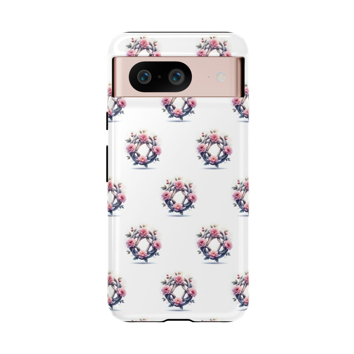 Floral Phone Case, Tough Cases for Women, Cute Celtic Knot Floral Design iPhone Cover, Gift for Her, Stylish Tech Accessories
