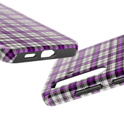 Stylish Tough Phone Case, Purple Plaid Protective Cover, Cute Gift for Teens, Cell Phone Accessory, Trendy Tech - Celtic Scents