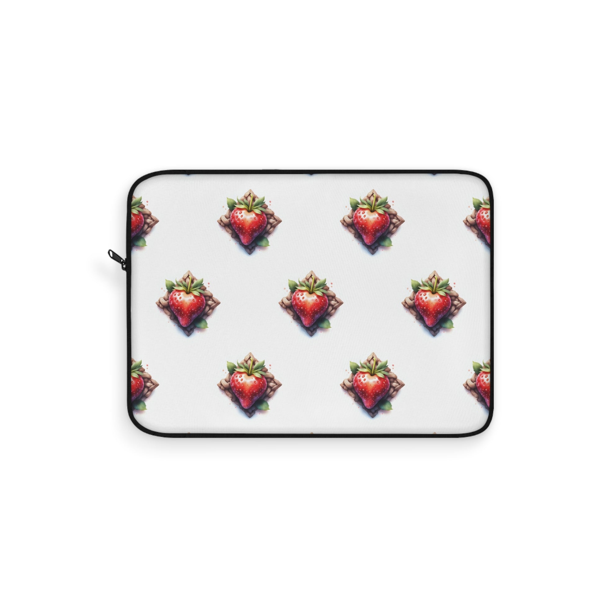 Cute Strawberry Laptop Sleeve, Floral Tech Accessory, Gift for Her, Cute School Supplies, Strawberry Design - Celtic Scents
