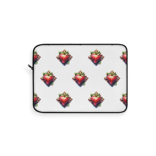 Cute Strawberry Laptop Sleeve, Floral Tech Accessory, Gift for Her, Cute School Supplies, Strawberry Design - Celtic Scents