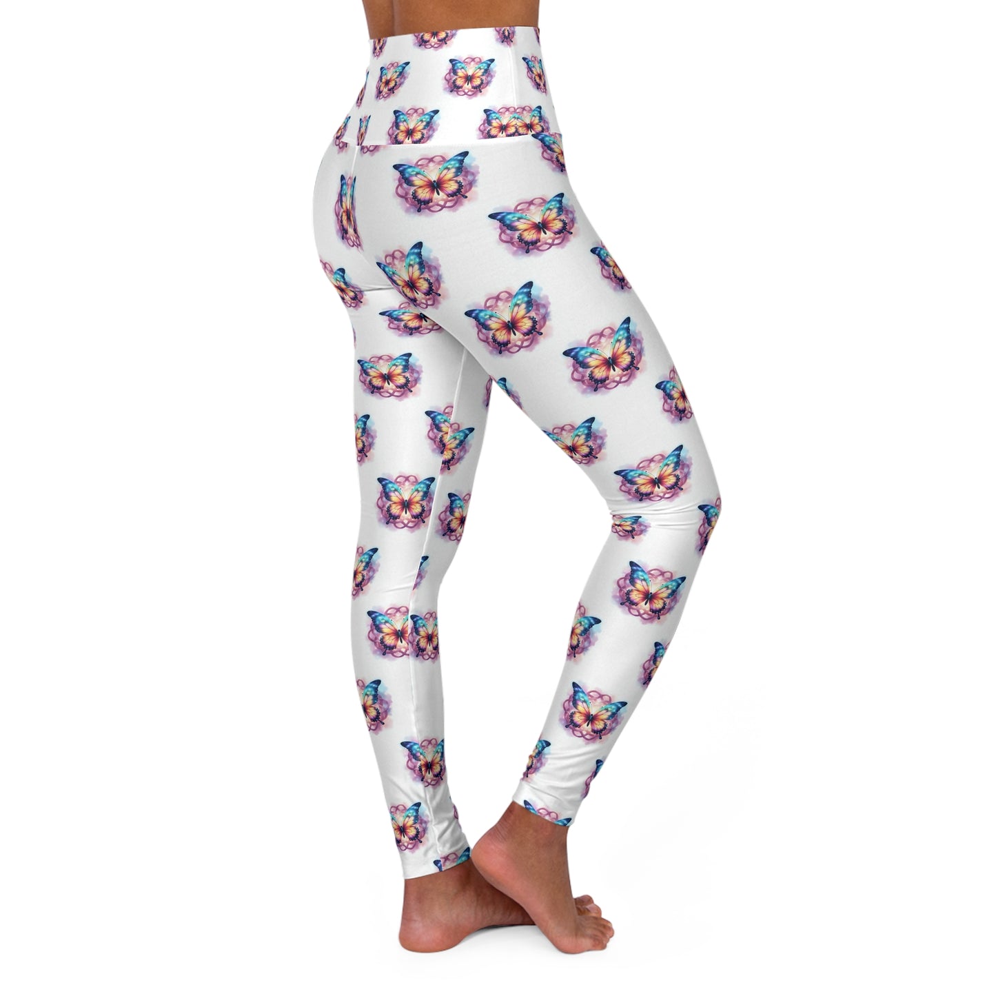 Colorful Butterfly Celtic Knot High Waisted Yoga Leggings | Activewear for Yoga, Fitness, Gym, Athleisure, Gifts - Celtic Scents
