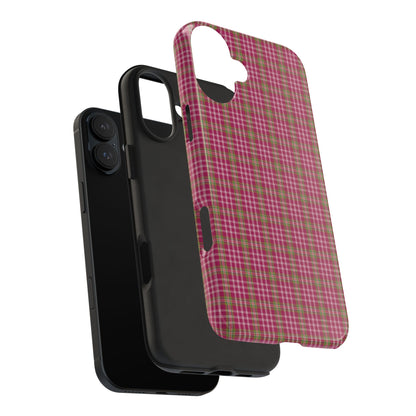 Stylish Tough Phone Cases - Protect Your Phone with Trendy Plaid Design, Gift for Her, Pink Plaid Design