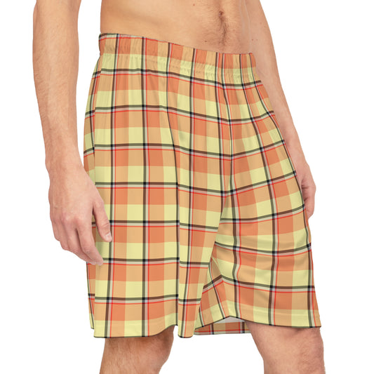 Vibrant Plaid Basketball Shorts, Casual Activewear for Athletes, Summer Sportswear, Lightweight Gym Shorts, Fun Beachwear, Festival Outfits - Celtic Scents