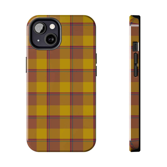 Plaid Tough Phone Case, Durable Phone Cover, Fall Inspired Accessory, Gift for Her, Stylish Cell Phone Protector