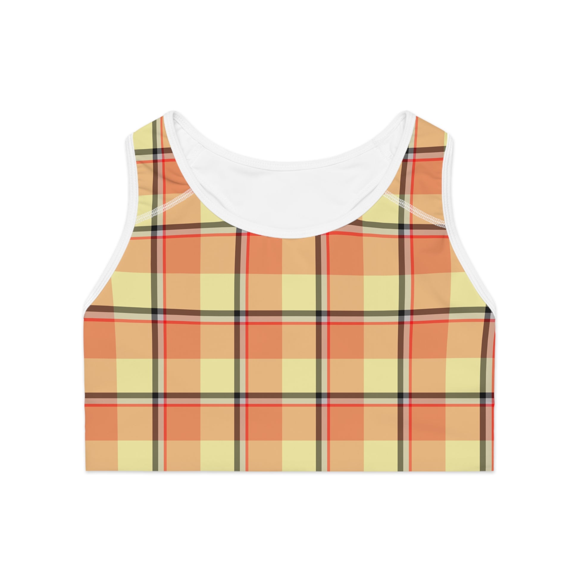 Plaid Sports Bra, Stylish Activewear for Fitness, Gym, Yoga, Running, Summer Workouts - Celtic Scents