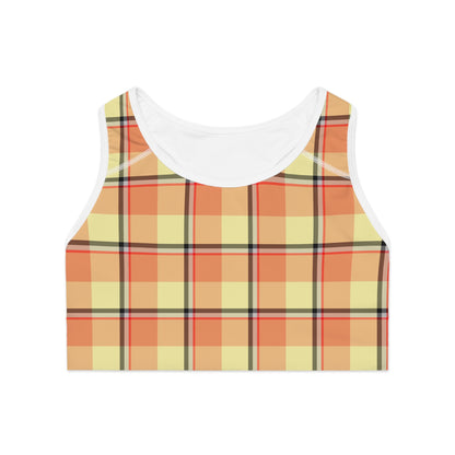 Plaid Sports Bra, Stylish Activewear for Fitness, Gym, Yoga, Running, Summer Workouts - Celtic Scents