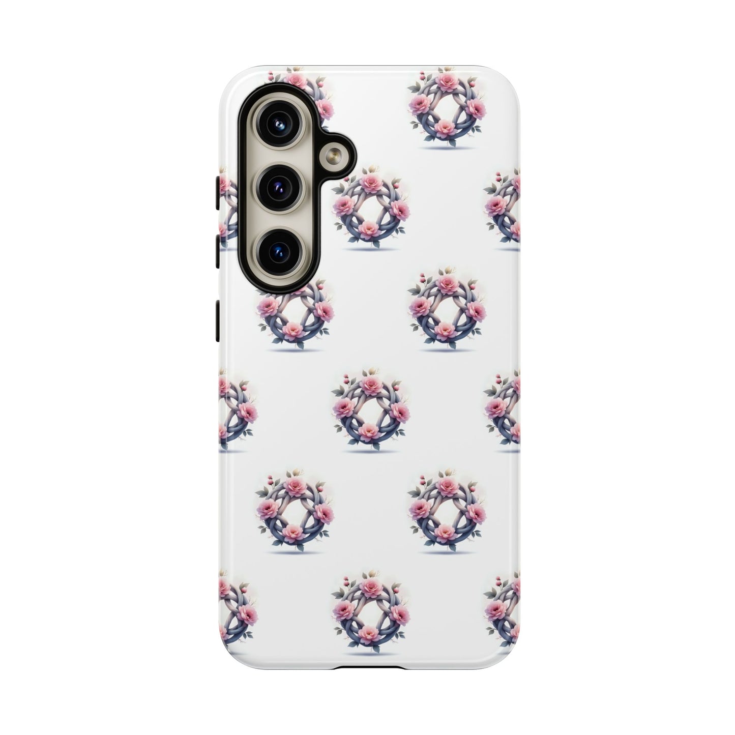 Floral Phone Case, Tough Cases for Women, Cute Celtic Knot Floral Design iPhone Cover, Gift for Her, Stylish Tech Accessories