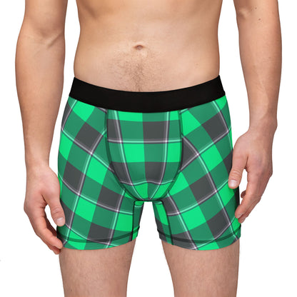 Men's Boxers, Comfortable Green Plaid Underwear, Gifts for Him, Father's Day, Eco-Friendly, Everyday Casual Wear - Celtic Scents