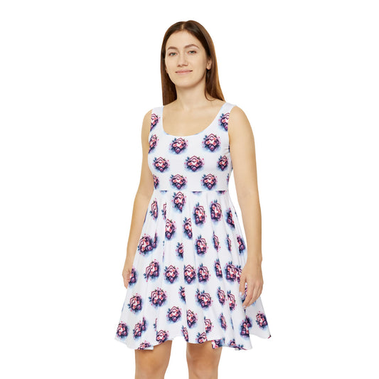 Celtic Knot Floral Women's Skater Dress, Summer Outfit, Casual Dress, Spring Fashion, Date Night Dress, AOP Floral Pattern - Celtic Scents