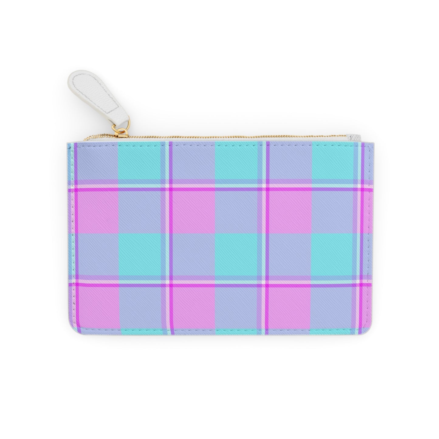 Personalized Mini Clutch Bag in Pastel Plaid, Fashion Accessory, Gift for Her, Stylish Organizer, Birthday Gift, Summer Essentials - Celtic Scents