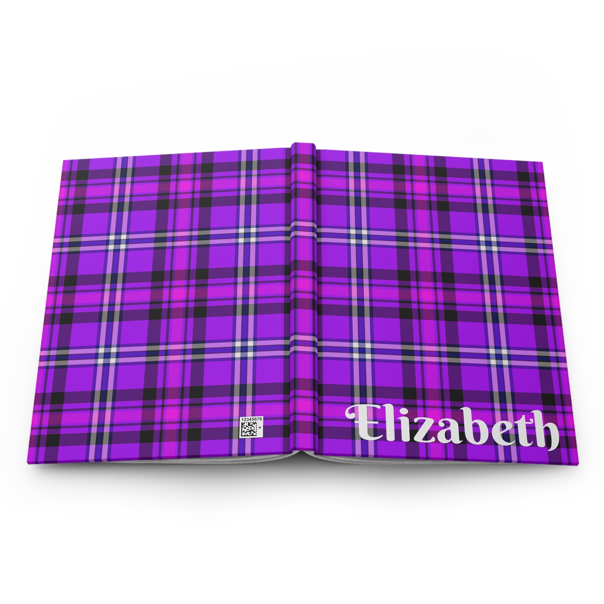 Personalized Purple Plaid Hardcover Journal, Custom Journal, Note Book, Planner, Writing Journal, Gift for Her, Stationery - Celtic Scents