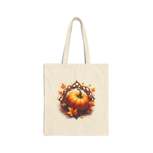Autumn Pumpkin Tote Bag, Fall Harvest Bag, Eco-Friendly Shopping Bag, Halloween Gift, Seasonal Canvas Tote - Celtic Scents