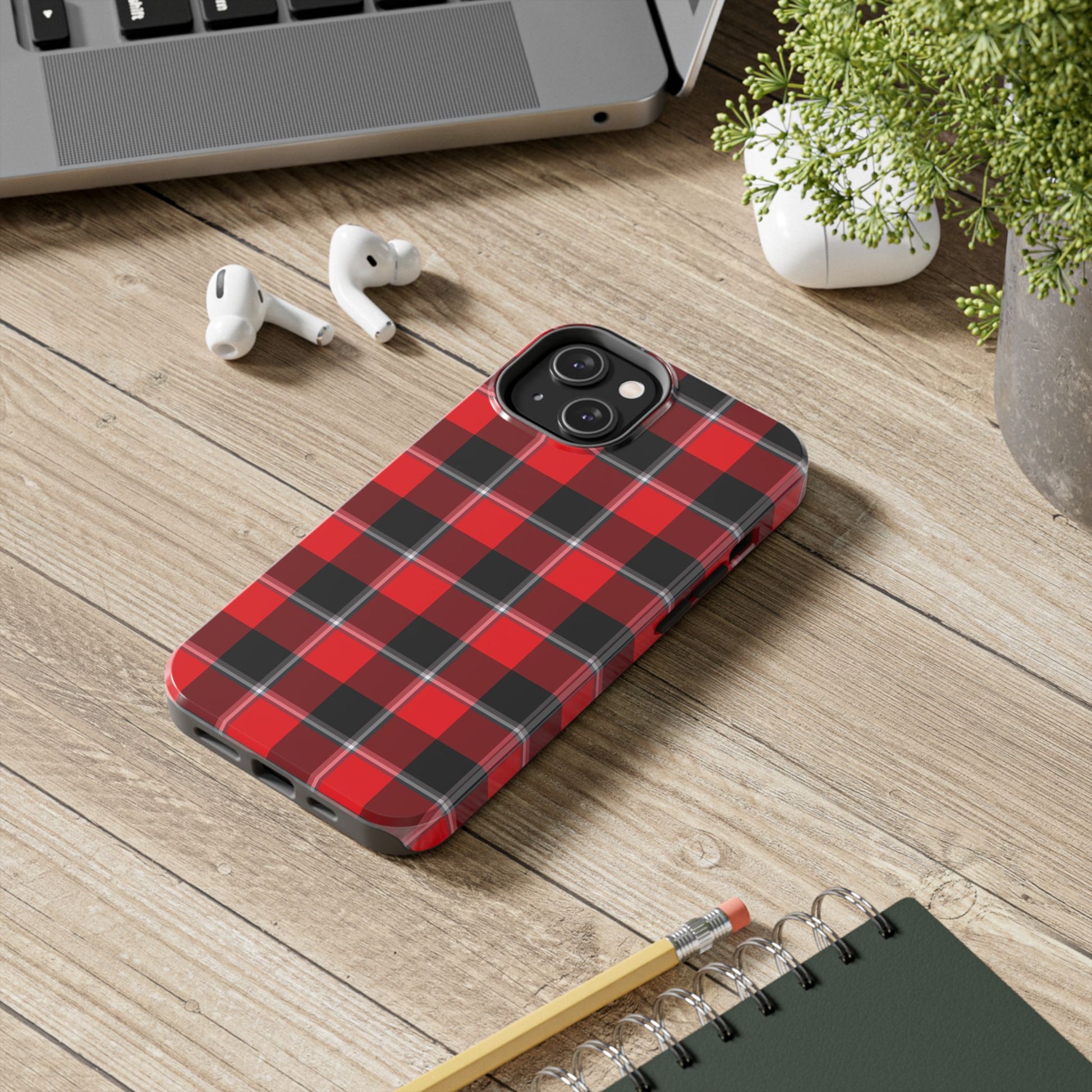 Stylish Plaid Tough Phone Cases, Durable Phone Covers, Rustic Gift, Trendy Accessories, Protection for Everyday Use, Fashionable [...] - Celtic Scents